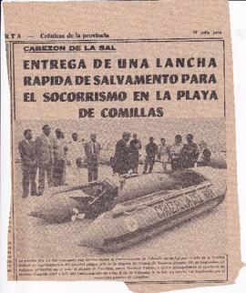 091 ENTREGA DE UNA LANCHA RÁPIDA DE SALVAMENTO PARA EL SOCORRISMO EN LA PLAYA DE COMILLAS