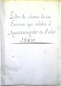 Libro de actas de sesiones del Ayuntamiento de Cabezón de la Sal, 1864