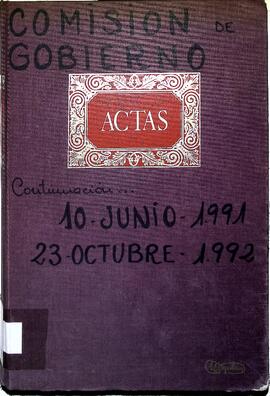 Libro de actas de la Comisión de Gobierno, 1991-1992