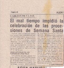177 EL MAL TIEMPO IMPIDIÓ LA CELEBRACIÓN DE LAS PROCESIONES DE SEMANA SANTA