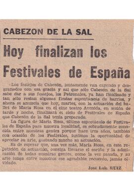 188 HOY FINALIZAN LOS FESTIVALES DE ESPAÑA