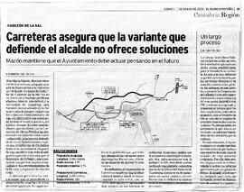 203 CARRETERAS ASEGURA QUE LA VARIANTE QUE DEFIENDE EL ALCALDE NO OFRECE SOLUCIONES