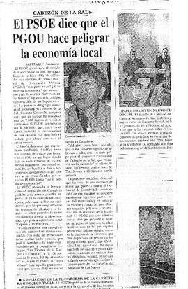 190 EL PSOE DICE QUE EL PGOU HACE PELIGRAR LA ECONOMÍA LOCAL