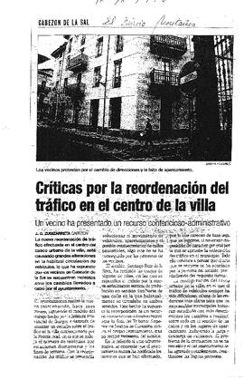 121 CRÍTICAS DE LA REORDENACIÓN DEL TRÁFICO EN EL CENTRO DE LA VILLA