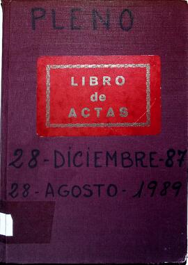 Libro de actas del Pleno, 1987-1989