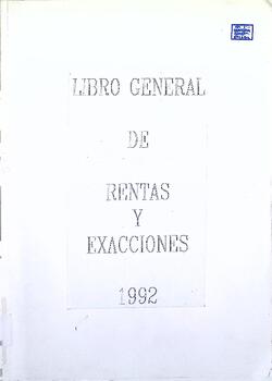 Libro general de rentas y exacciones, 1992