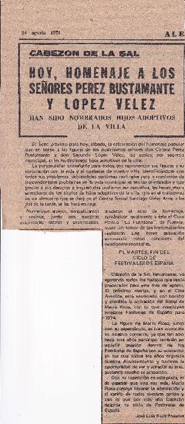 195 HOY HOMENAJE A LOS SEÑORES PEREZ BUSTAMANTE Y LOPEZ VELEZ
