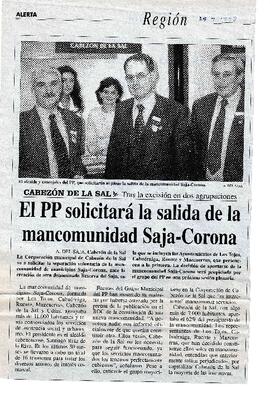 112 EL PP SOLICITARÁ LA SALIDA DE LA MANCOMUNIDAD SAJA-CORONA