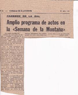 095 AMPLIO PROGRAMA DE ACTOS EN LA SEMANA DE LA MONTAÑA