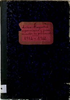 Libro registro de posesiones y juramentos de empleados y personal dependiente del Ayuntamiento, 1914-1922
